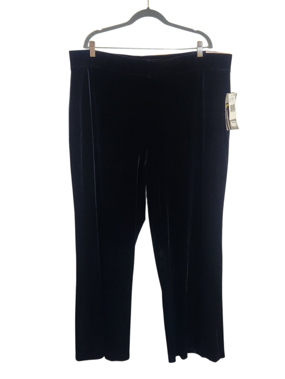 Slim-Sation Black Velvet Wide Leg Tummy Control Pull On Pants Size 2X NWT